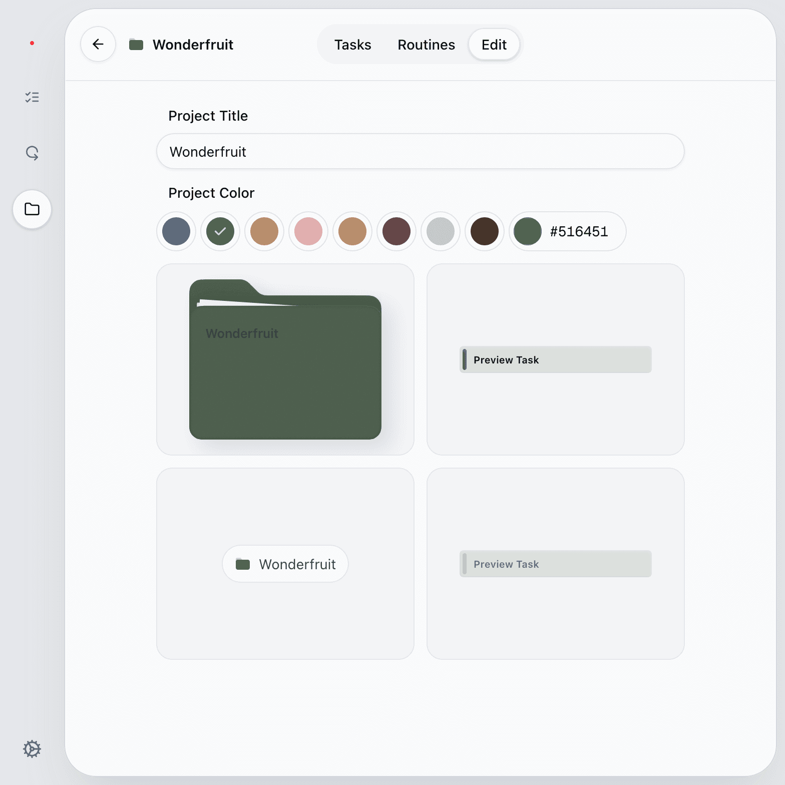Projects view screenshot